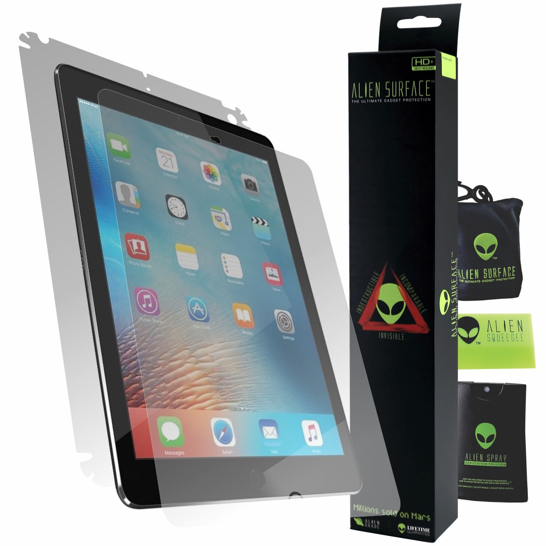 Folie Alien Surface HD, Apple iPad 9.7 inch (2018), protectie ecran, spate, laterale + Alien Fiber cadou