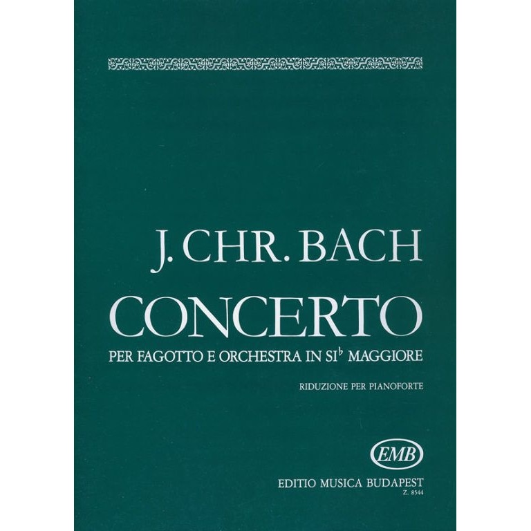 Bach, Johann Christian: Concerto in sib maggiore per fagotto e orchestra - piano score