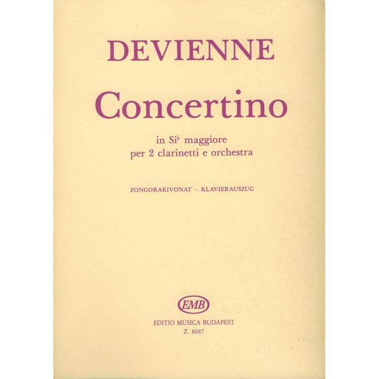 Devienne, Francois: Concertino in si bemolle maggiore per due clarinetti e orchestra - piano score