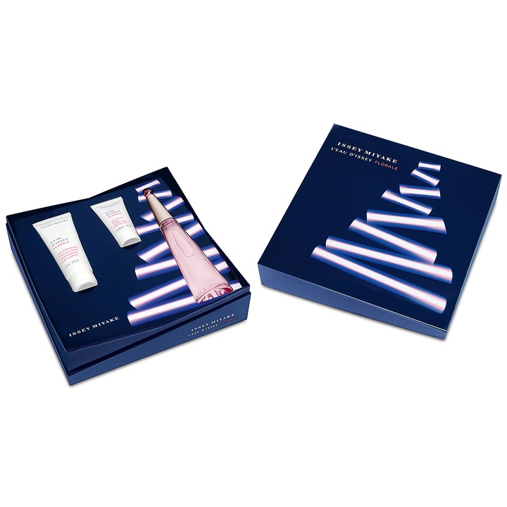 Set Issey Miyake L'Eau D'Issey Florale, Femei: Apa de Toaleta, 90ml + Lotiune de corp, 75ml + Gel de dus, 30ml