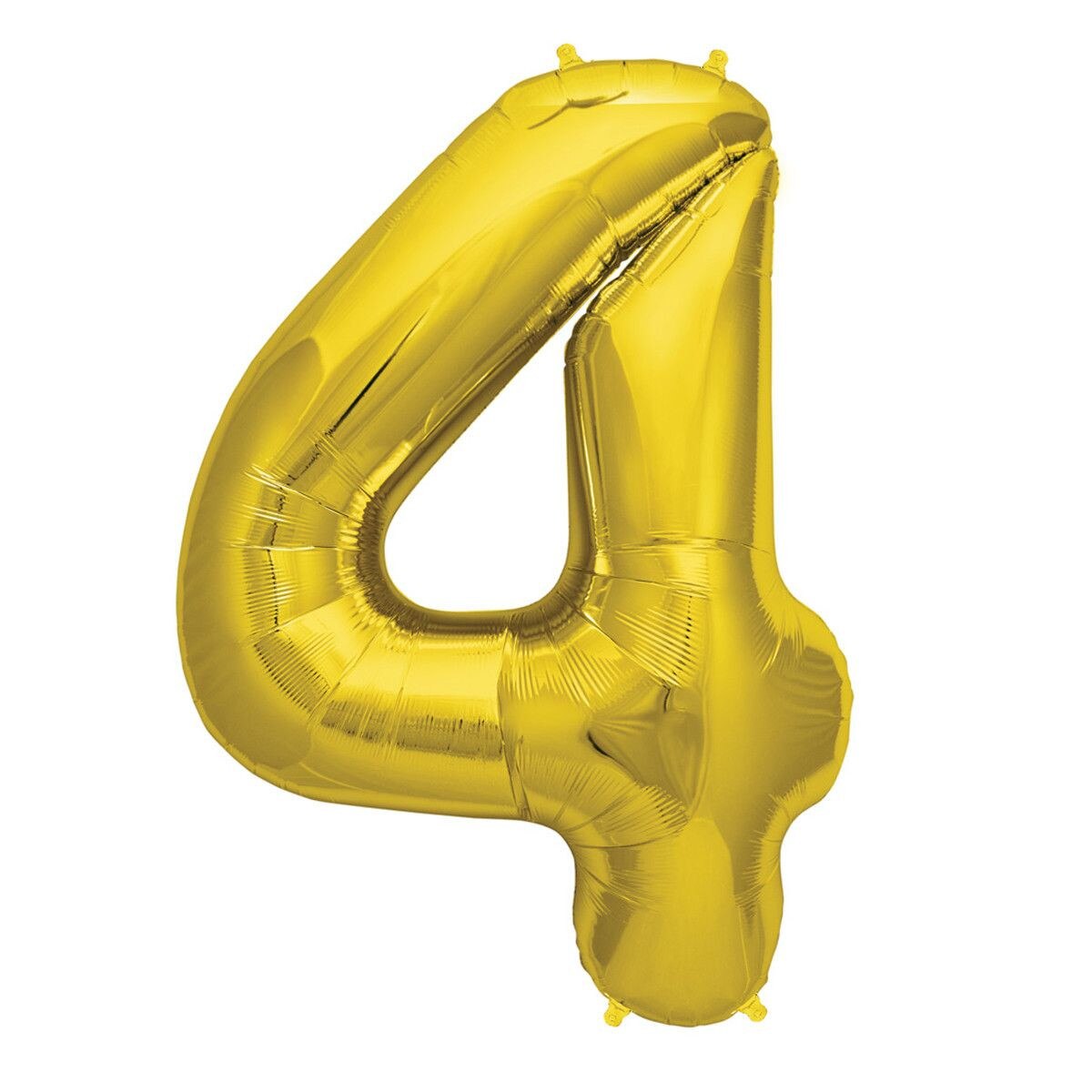 Balon folie, cifra 4, culoare auriu, 74 cm, 1 buc