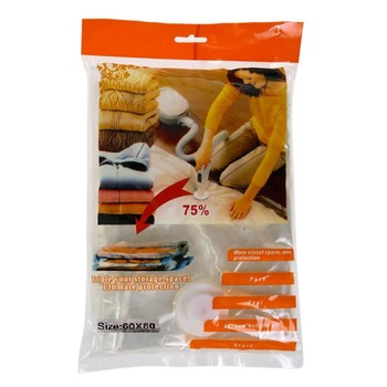 Set 3 saci de vidat haine, pilote, marime 60 x 80 cm, transparent, vidare prin vacuum Set 3 saci de vidat haine, pilote, marime 60 x 80 cm, transparent, vidare prin vacuum