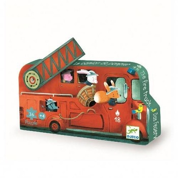 Puzzle - Masina de pompieri, Djeco Puzzle - Masina de pompieri, Djeco