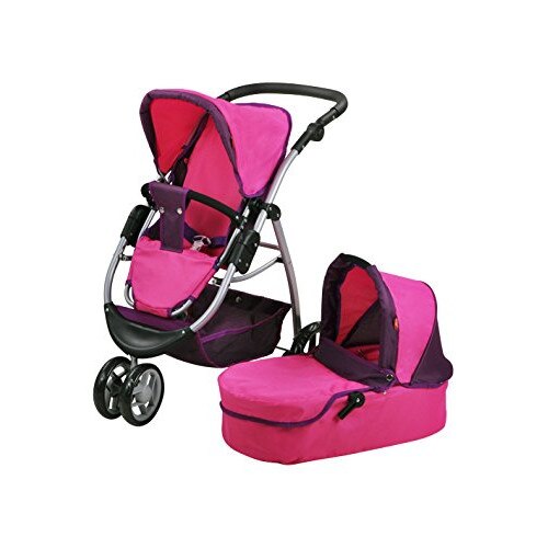 Carucior 2 in 1 pentru papusi Cico Pink Owl