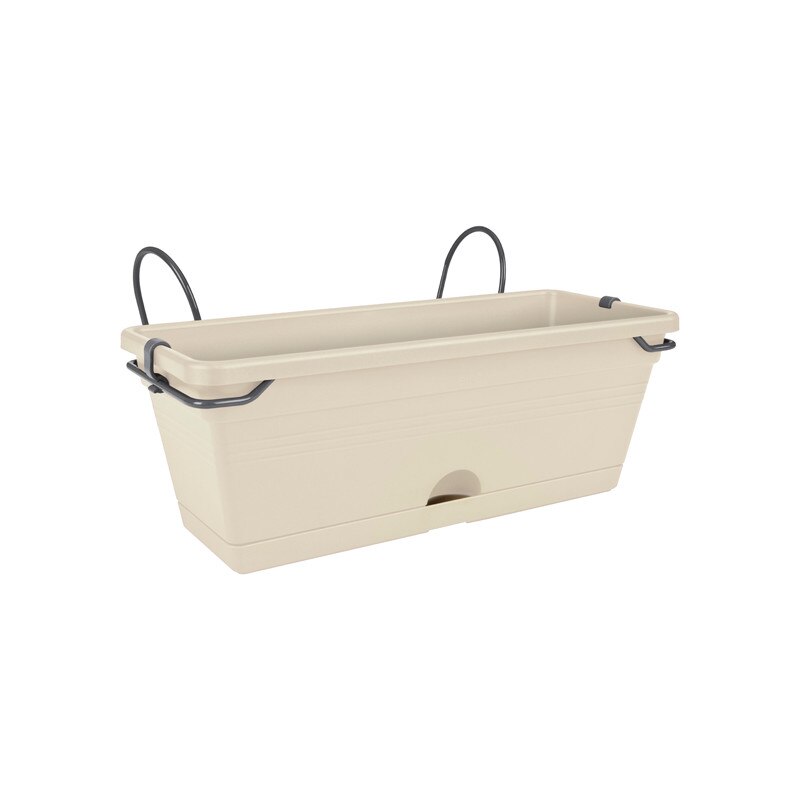 Set complet Jardiniera si suport Green Basics mini de 30 cm alb