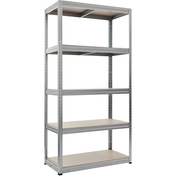 Raft metalic 5 polite MDF FUTUR 180X90X60 CM, 350kg/polita, galvanizat, fara suruburi Raft metalic 5 polite MDF FUTUR 180X90X60 CM, 350kg/polita, galvanizat, fara suruburi
