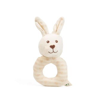 Jucarie Iepuras pentru dentitie, din bumbac organic Grunspecht 619-00 Jucarie Iepuras pentru dentitie, din bumbac organic Grunspecht 619-00