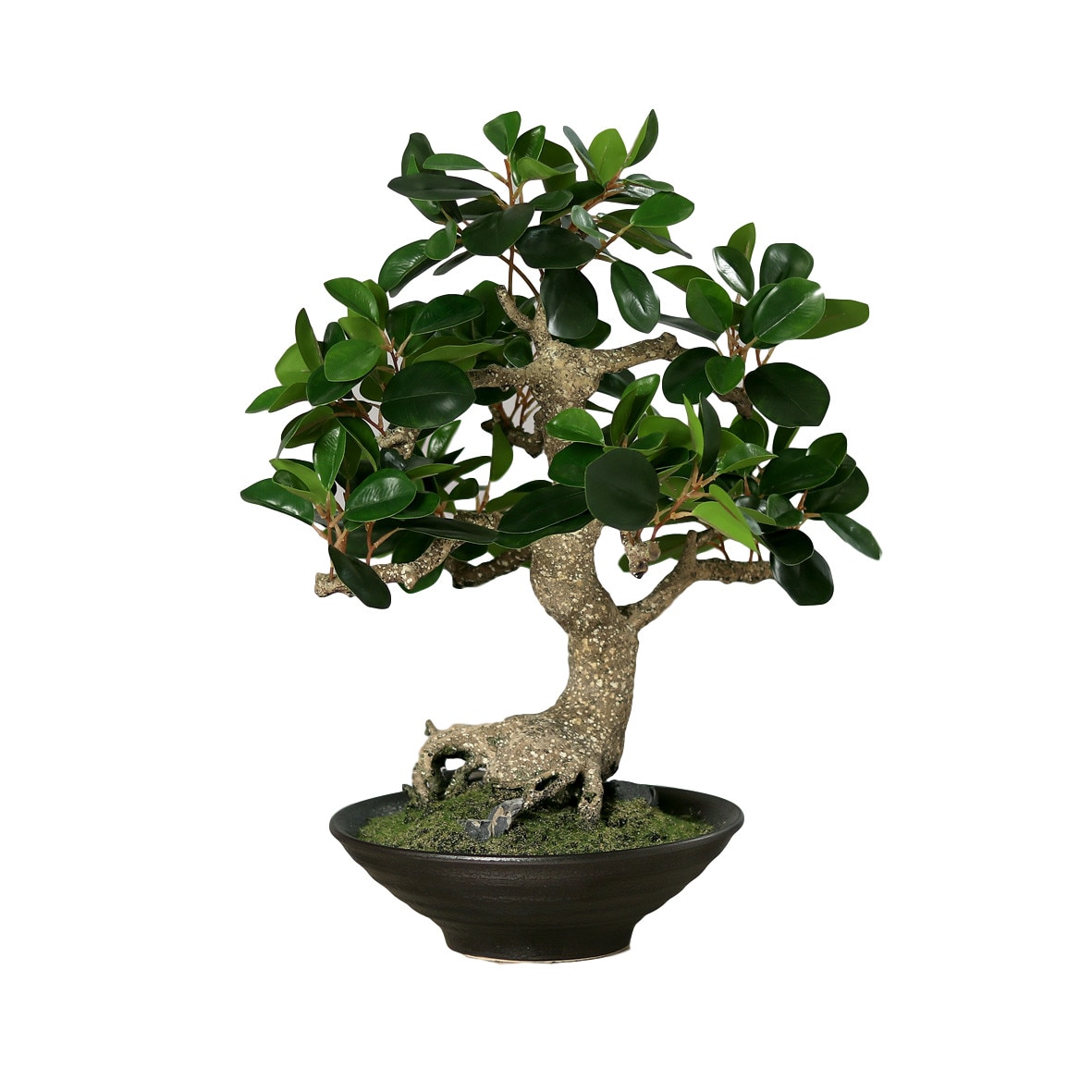 Emerald Ficus Artificiale Mini Bonsai Verde 32 cm 420002