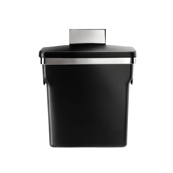 Cos de gunoi cu sistem de prindere pe usa dulapului, capacitate 10 L, 36,3 x 29,7 x 22 cm, Negru/Argintiu Cos de gunoi cu sistem de prindere pe usa dulapului, capacitate 10 L, 36,3 x 29,7 x 22 cm, Negru/Argintiu