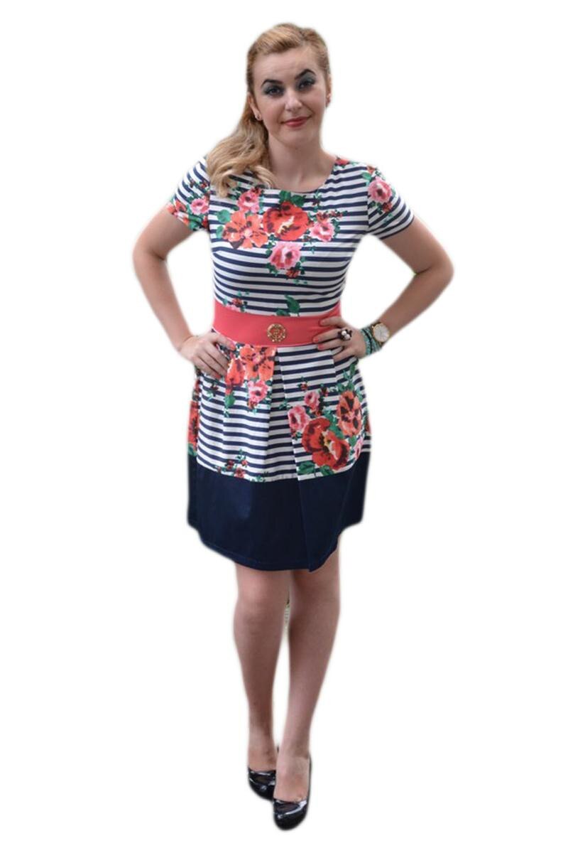 Rochie shic, de vara, cu maneca scurta,D&J Exclusive, Multicolor