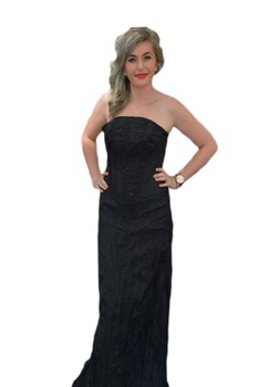 Rochie rafinata, din tafta creponata,D&J Exclusive, Negru, 42 Rochie rafinata, din tafta creponata,D&J Exclusive, Negru, 42