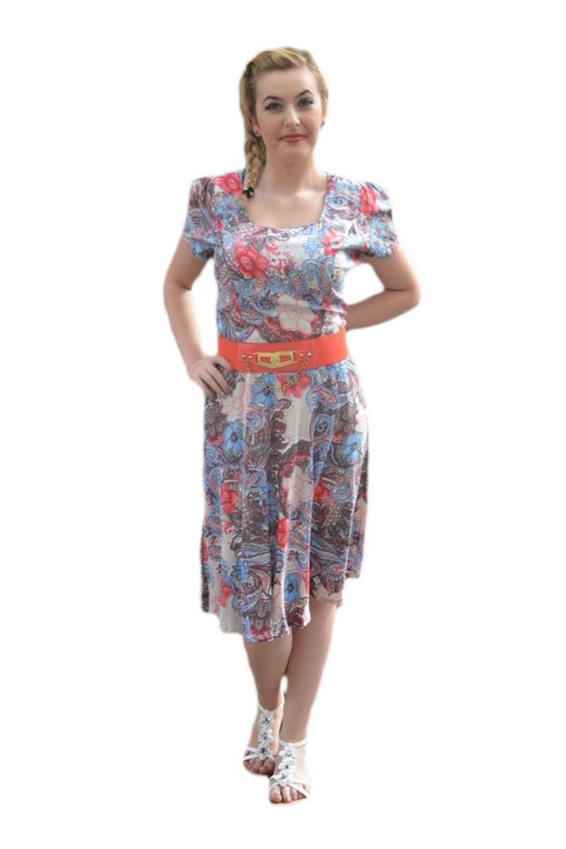 Rochie de vara masura mare cu imprimeu floral,D&J Exclusive, Multicolor