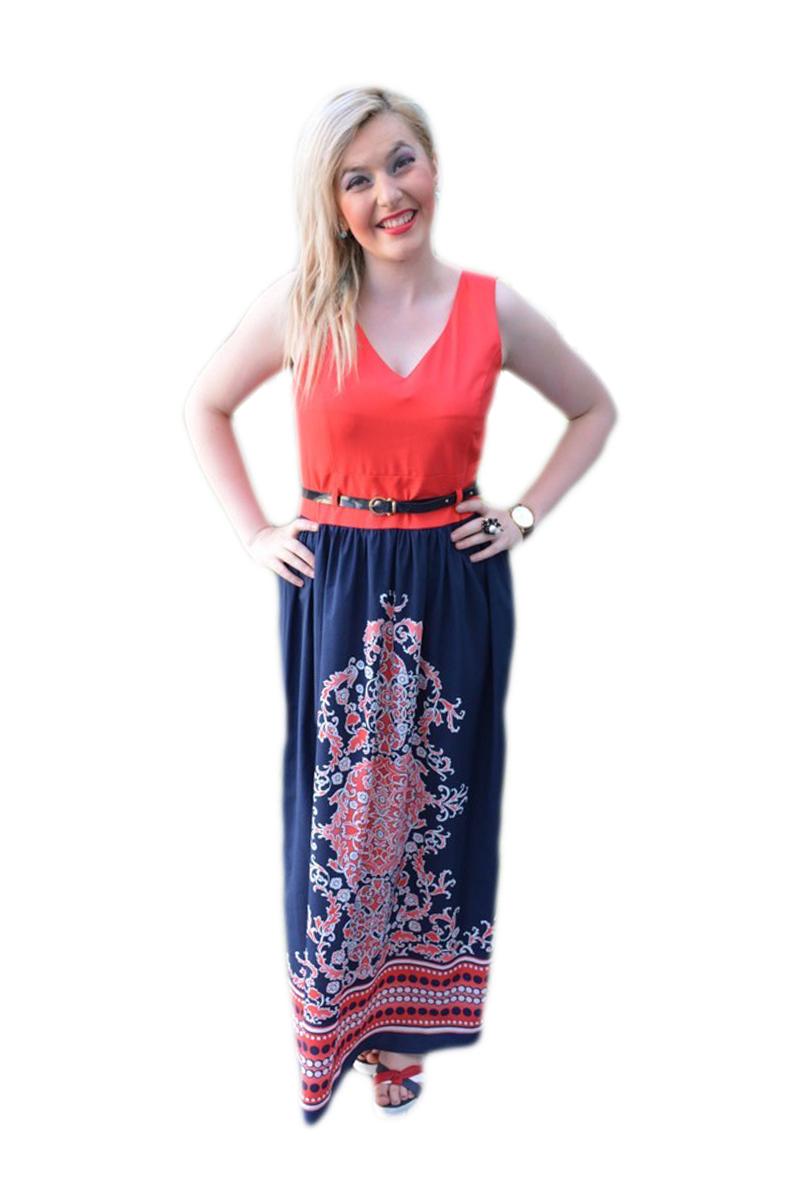 Rochie cu un mic decupaj si fundita in spate,D&J Exclusive, Albastru marin