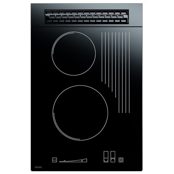 Plita incorporabila Solgaz GPL, 2 + 1, Sticla neagra