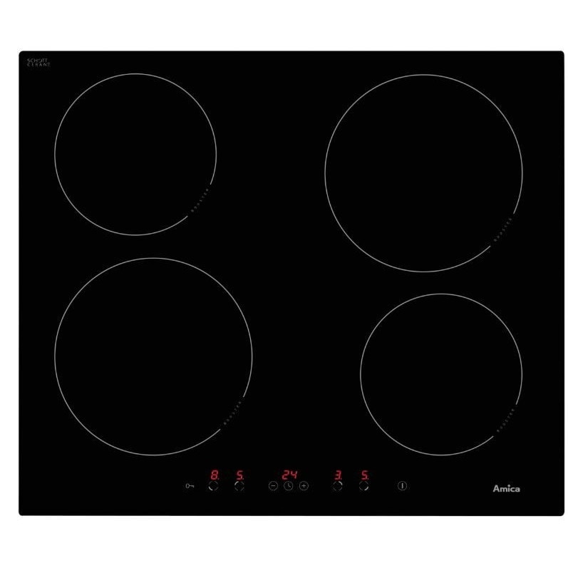 Plita incorporabila Amica PI6540PTU, Inductie, 4 zone, Negru