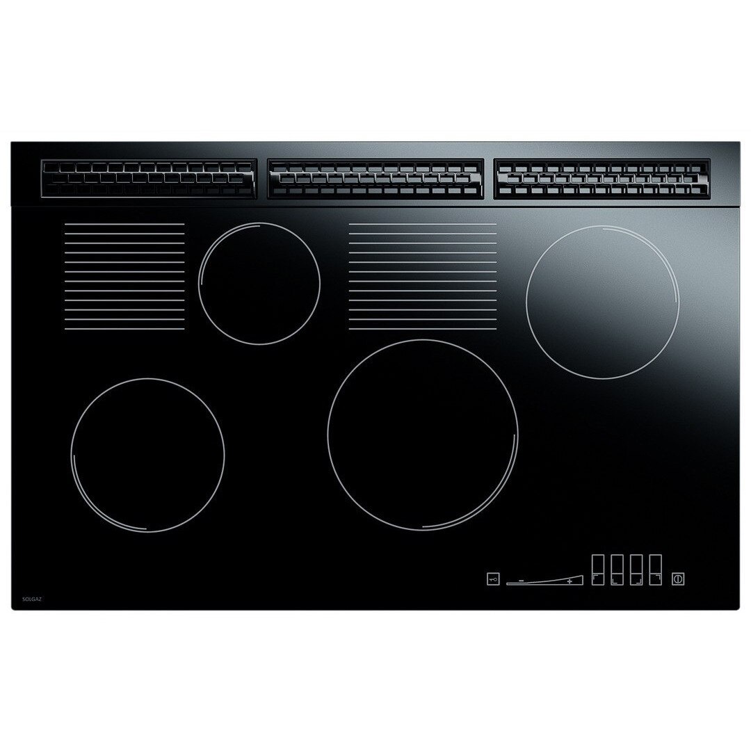 Plita incorporabila Solgaz, Gaz, 4 +2 zone de gatit, Negru