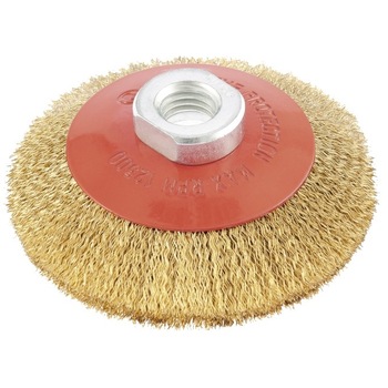 Perie pentru polizor unghiular, 100 mm, M14, conica, sarma de otel ondulata, MTX Perie pentru polizor unghiular, 100 mm, M14, conica, sarma de otel ondulata, MTX