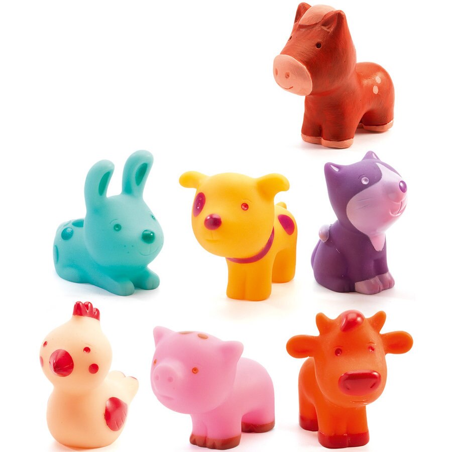 Animalute din silicon Troopo farm, Djeco Multicolor