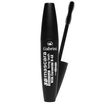 Mascara, Gabrini, cu perie de silicon 3D, Waterproof, Long Lash, negru, 6 ml Mascara, Gabrini, cu perie de silicon 3D, Waterproof, Long Lash, negru, 6 ml