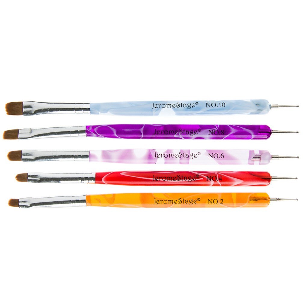 Set pensule si puncatoare, gel uv unghii, JeromeStage, 5 bucati