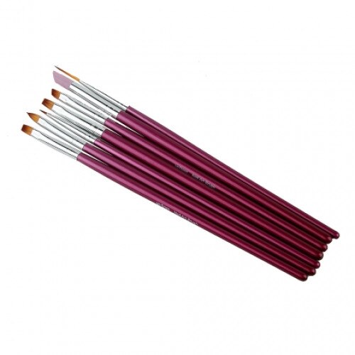 Set pensule profesionale gel uv unghii, Lila Rossa, 7 bucati