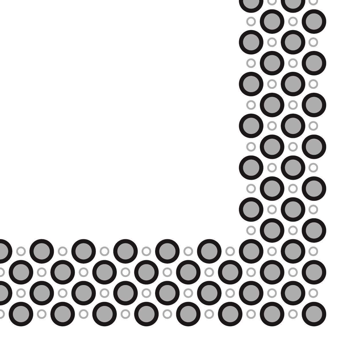 Set Servetele Art-Deco Circles, Silver-Black, 40x40 cm, 50 bucati