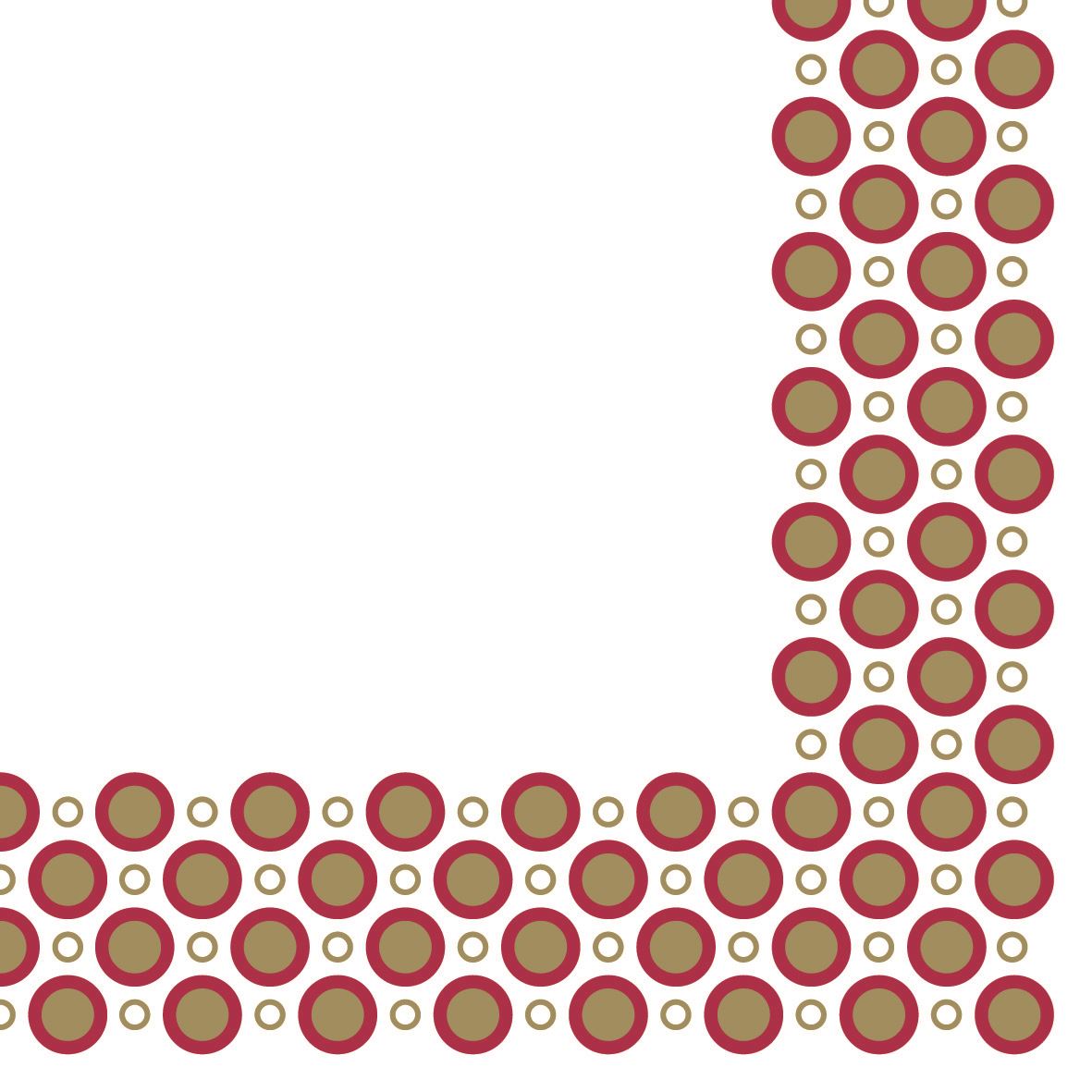 Set Servetele Art-Deco Circles, Gold / Bordeaux, 40x40 cm, 50 bucati