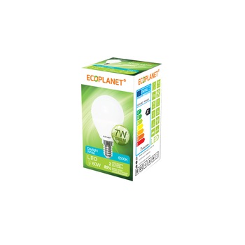 Bec LED Ecoplanet glob mic G45, E14, 7W (60W), 630 LM, A+, lumina rece 6500K, Mat Bec LED Ecoplanet glob mic G45, E14, 7W (60W), 630 LM, A+, lumina rece 6500K, Mat
