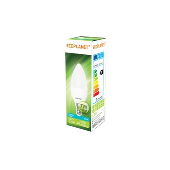 Bec LED Ecoplanet lumanare C35, E14, 7W (60W), 630 LM, A+, lumina rece 6500K, Mat Bec LED Ecoplanet lumanare C35, E14, 7W (60W), 630 LM, A+, lumina rece 6500K, Mat