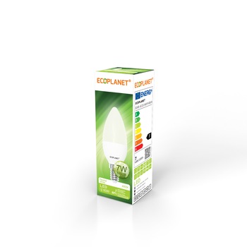 Bec LED Ecoplanet lumanare C35, E14, 7W (60W), 630 LM, A+, lumina neutra 4000K, Mat Bec LED Ecoplanet lumanare C35, E14, 7W (60W), 630 LM, A+, lumina neutra 4000K, Mat