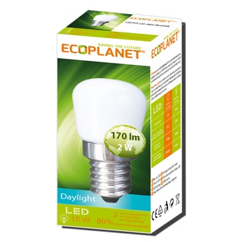 Bec LED Ecoplanet T25 frigider/hota, E14, 2W (15W), 170 LM A+, lumina rece 6500K, Mat Bec LED Ecoplanet T25 frigider/hota, E14, 2W (15W), 170 LM A+, lumina rece 6500K, Mat