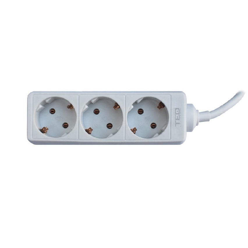 Prelungitor 3 metri 3 prize schuko cu cablu de 3 x 1mm, alb, TED Electric