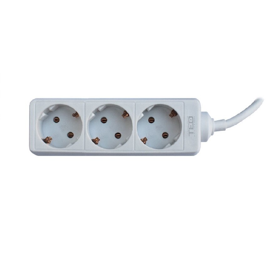 Prelungitor 5 metri 3 prize schuko cu cablu de 3 x 1mm, alb, TED Electric