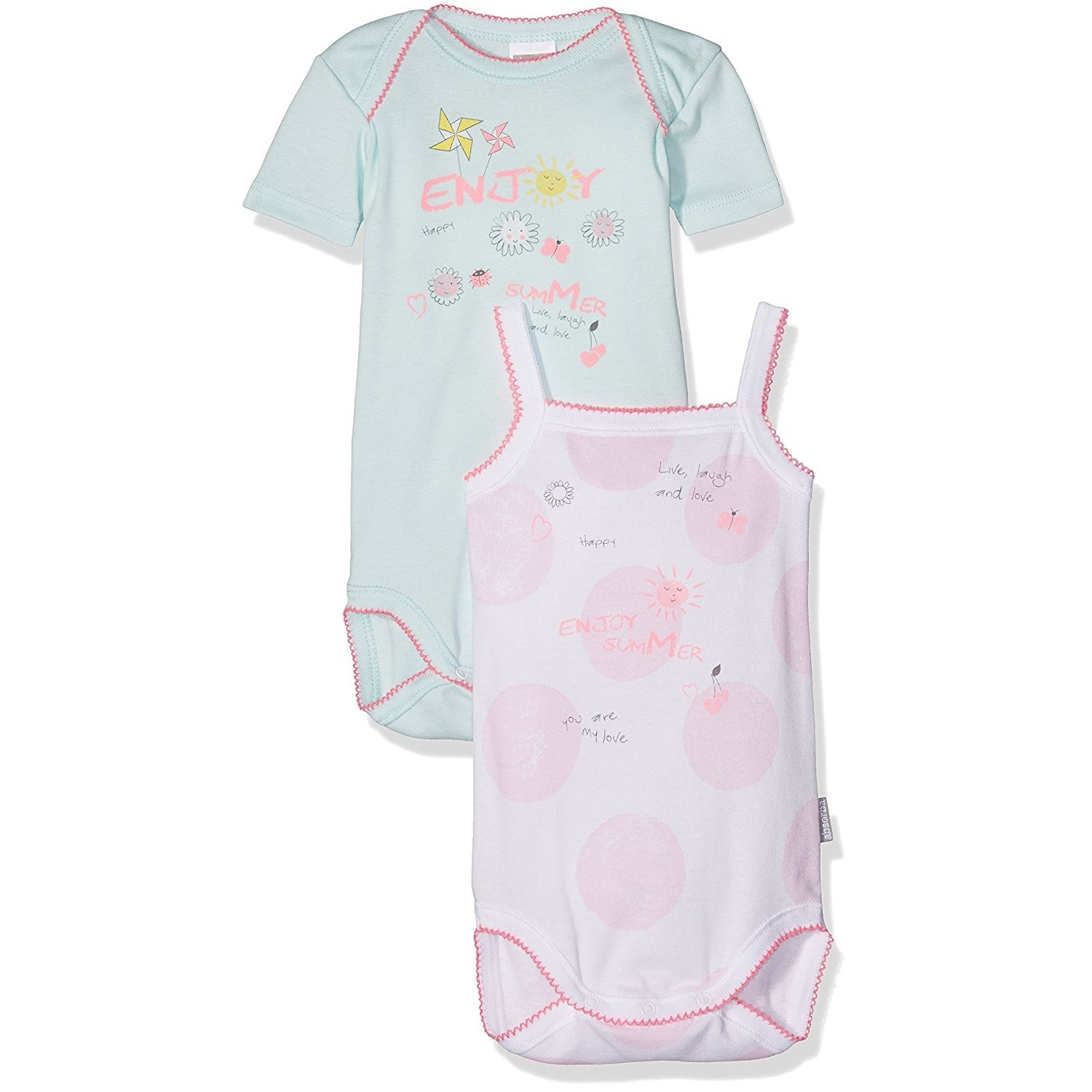 Set 2 body-uri Absorba cu maneca scurta, Enjoy Summer, 0-3 luni