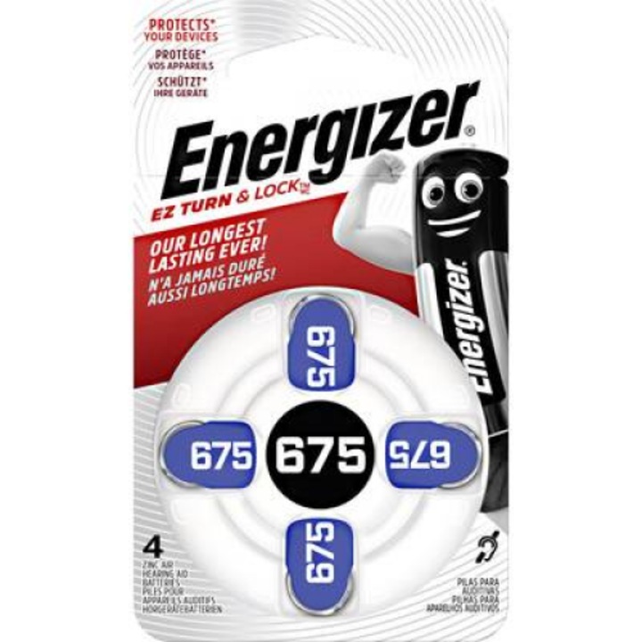 ZA675 hallókészülék elem, cink-levegő, 1,4V, 635 mAh, 4 db, Energizer ZA675, PR44 (E001082204)