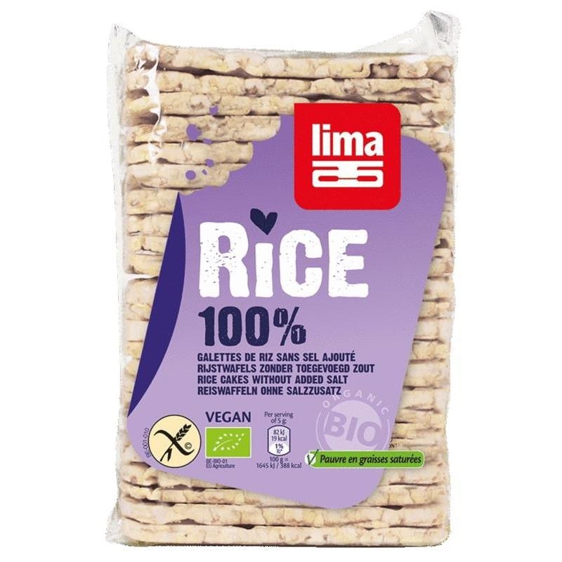 Rondele Subtiri Rectangulare din Orez Expandat fara Sare Bio Lima 130gr