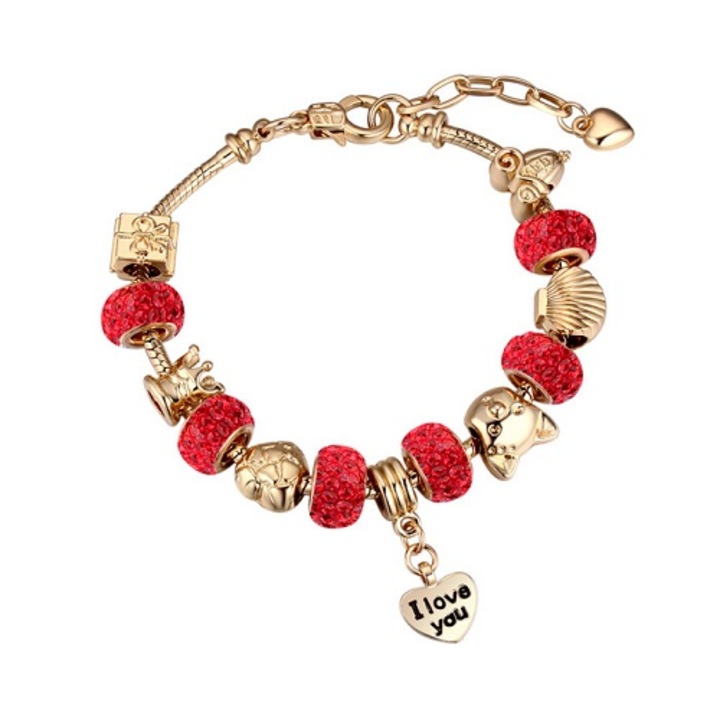 Bratara Charm Red Kelan Love