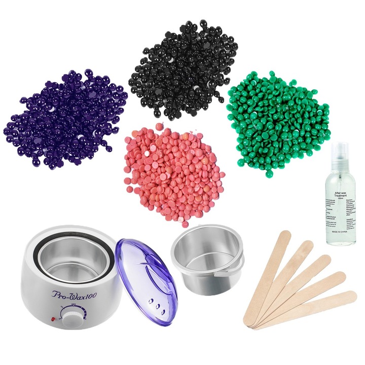 Kit Epilare No.625 cu Ceara Epilare Granule Refolosibila - Maxi Wax (4x100g)