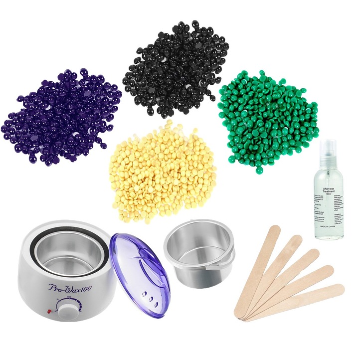 Kit Epilare No.624 cu Ceara Epilare Granule Refolosibila - Maxi Wax (4x100g)