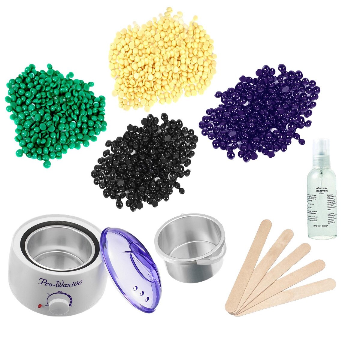 Kit Epilare No.630 cu Ceara Epilare Granule Refolosibila - Maxi Wax (4x100g)