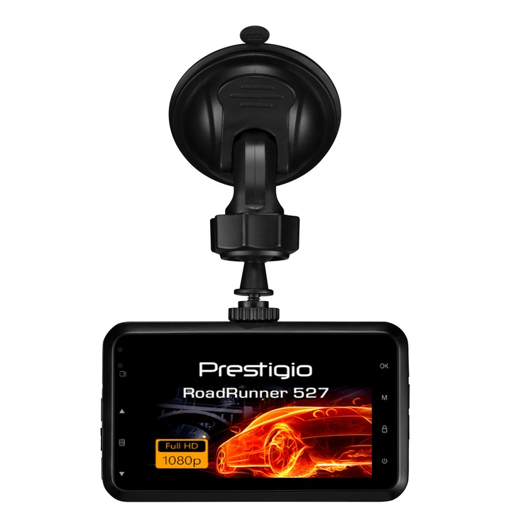 Camera auto DVR Prestigio RoadRunner 527, full HD, ecran 3”, unghi de 140 grade,12 MP, G-Sensor, functie motion detection, black metal