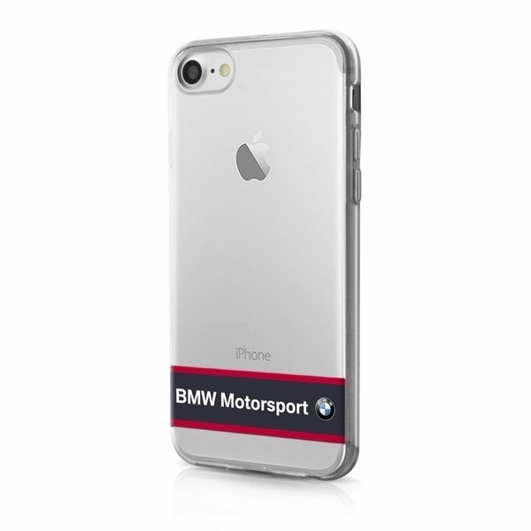 Husa de protectie BMW pentru Apple iPhone 7, poliuretan, transparent/ bleumarin