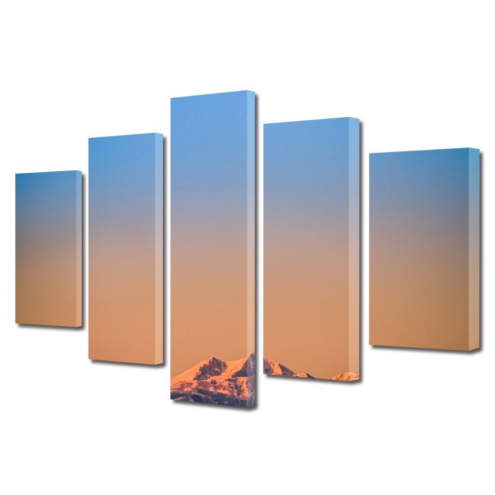 Set Tablouri Multicanvas BTex ArtDecoMag Modern 5 Piese Peisaje Linia muntilor, 100 x 175 cm