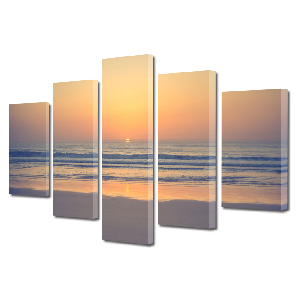 Set Tablouri Multicanvas BTex ArtDecoMag Modern 5 Piese Peisaje Relaxare, 60 x 100 cm