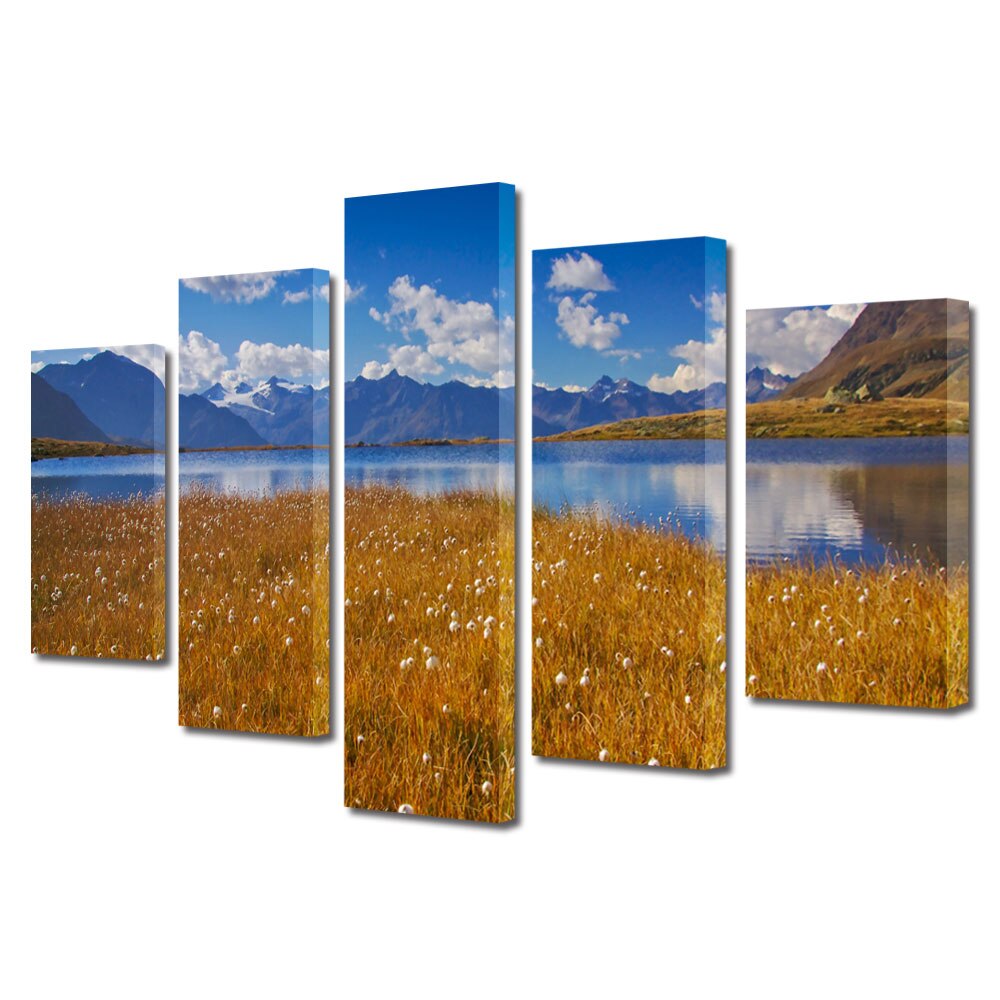 Set Tablouri Multicanvas BTex ArtDecoMag Modern 5 Piese Peisaje Mal, 60 x 100 cm