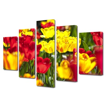 Set Tablouri Multicanvas BTex ArtDecoMag Modern 5 Piese Peisaje Lalele, 60 x 100 cm Set Tablouri Multicanvas BTex ArtDecoMag Modern 5 Piese Peisaje Lalele, 60 x 100 cm