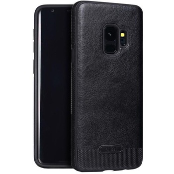 Husa Samsung Galaxy S9 Plus, Leather, Negru Husa Samsung Galaxy S9 Plus, Leather, Negru