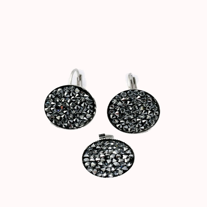 Комплект дамски обици и колие Кристал Зар с кристали Austrian crystal