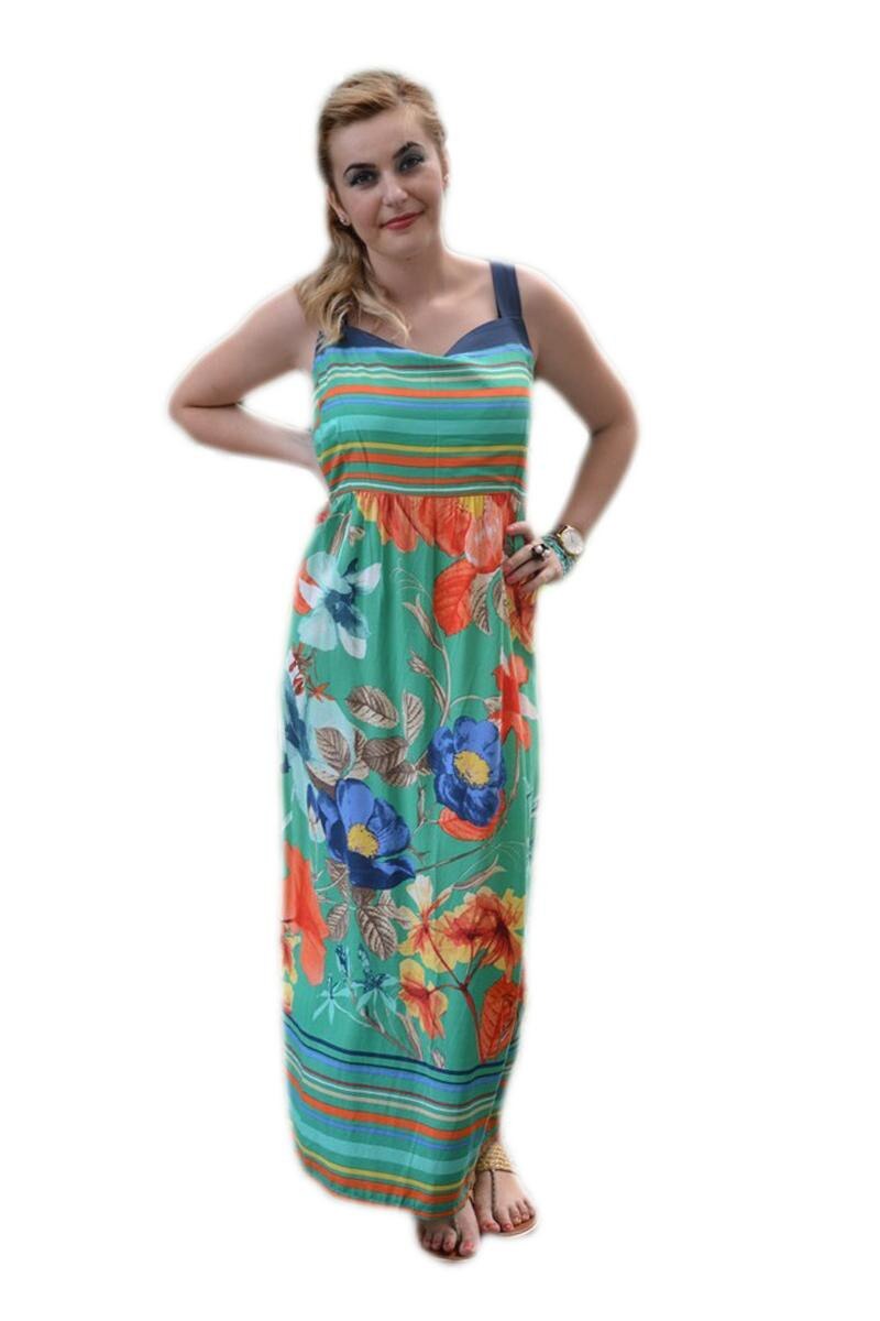 Rochie vaporoasa, cu imprimeu floral,D&J Exclusive, Multicolor