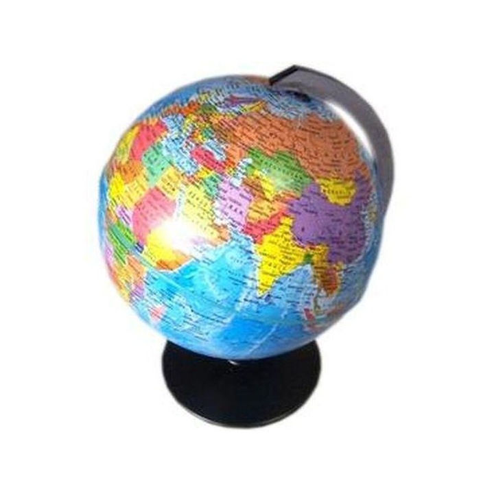 Földgömb, domborzati - hegy-vízrajzi vagy politikai színezéssel - 16 cm - 2 féle